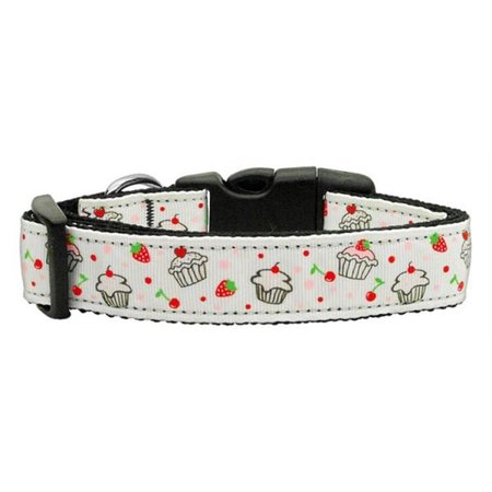 UNCONDITIONAL LOVE Cupcakes Nylon Ribbon Collar White Large UN749618